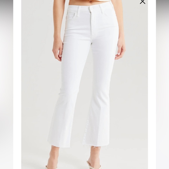 MOTHER Lil’ Hustler Ankle Fray white Jeans - Picture 1 of 7